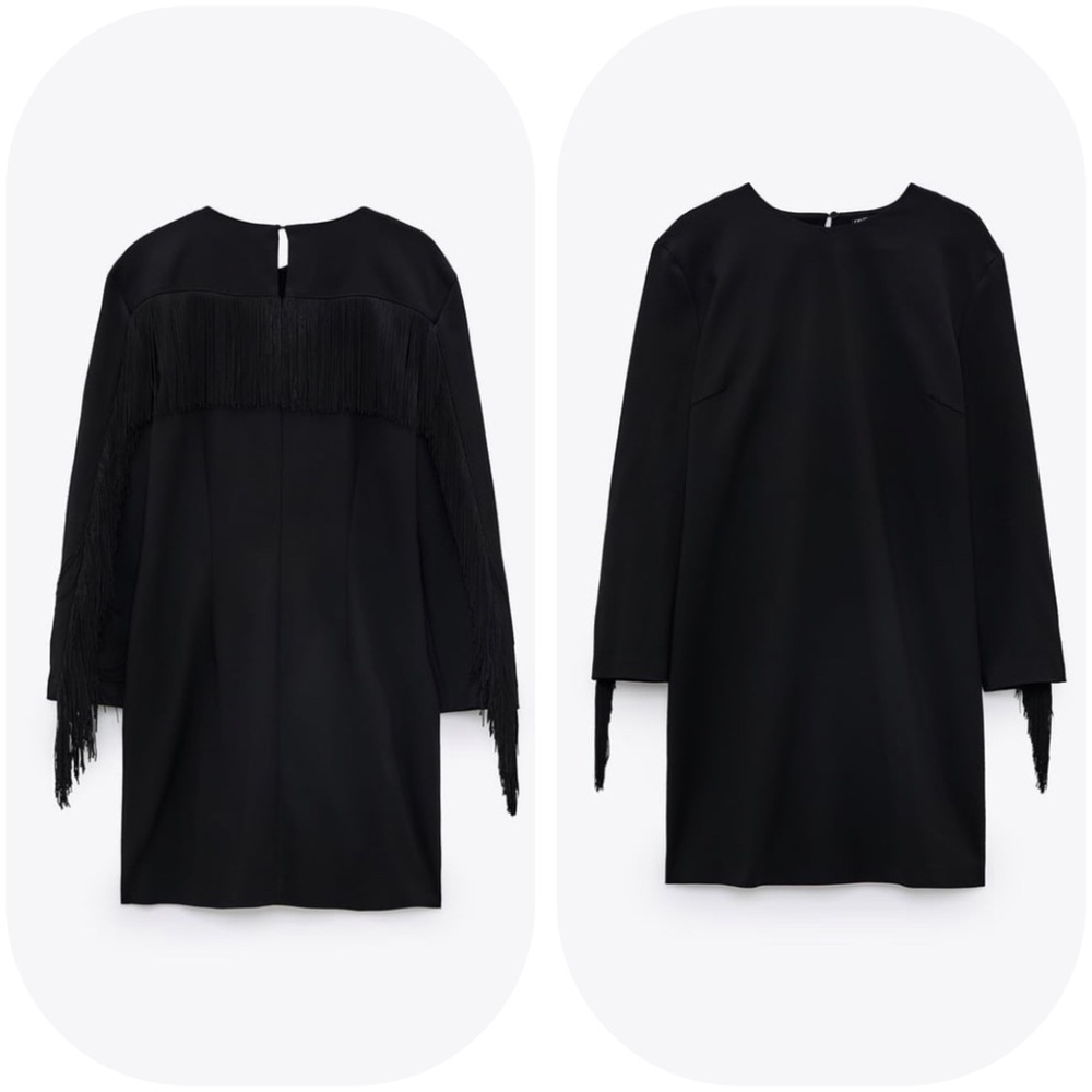New with tag Zara fringed mini dress / L - Picture 3 of 15